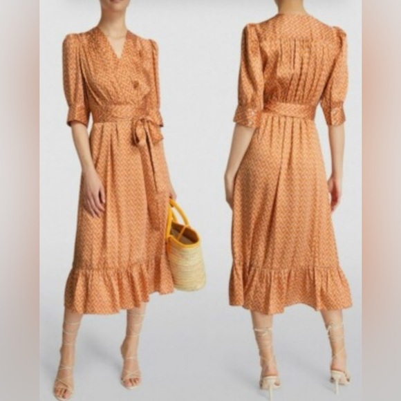 Sandro Dresses & Skirts - NWOT Sandro Enrika Graphic-print Satin Dress In Roses